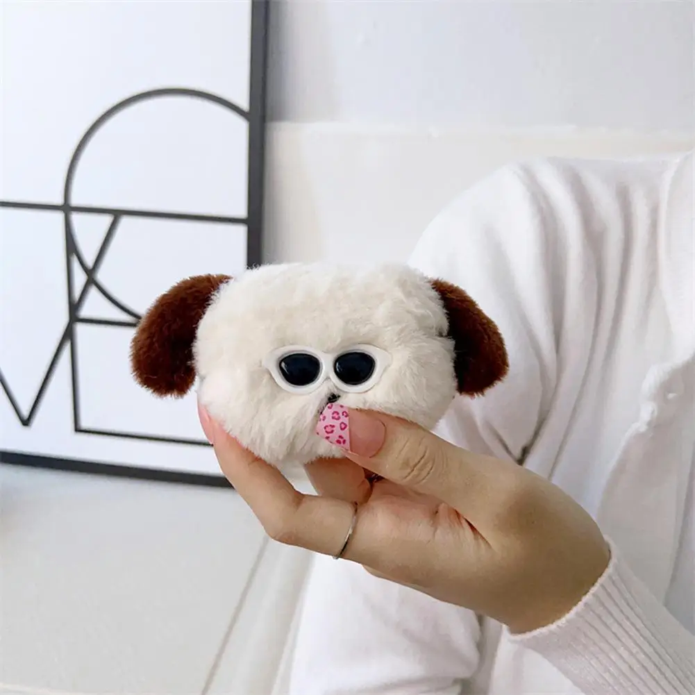 Puppy Earphone Case Cartoon Earphone Case Plush Rabbit Dog Earbud Case for Airpods 1/2/3/4 Wireless Charging Cover for Airpods