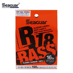 100% JAPAN Original Seaguar R18 BASS Fishing Line 3LB-25LB Flourocarbon Carbon Fiber Monofilament Carp Leader Line