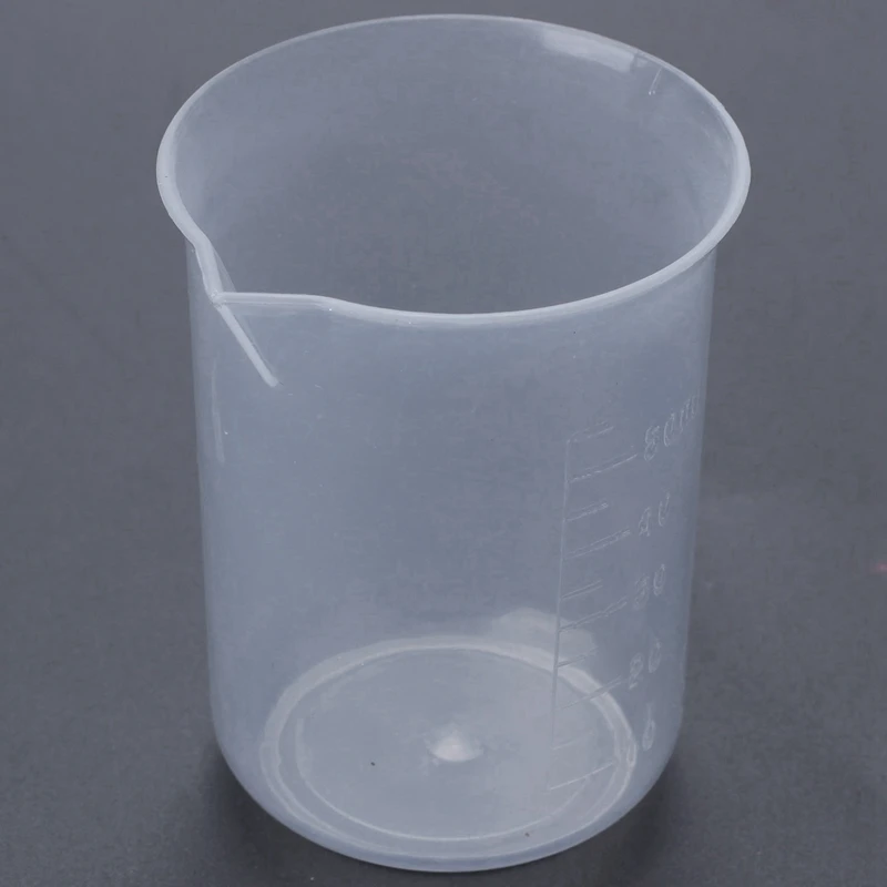 Vaso medidor de plástico transparente para laboratorio, vaso graduado de 50Ml, 4 piezas