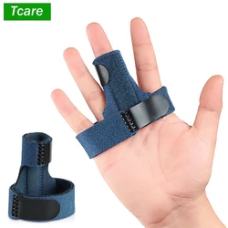 Tcare 1 PC Suporte de tala de dedo para dedo de gatilho, dedo de malho, dedo de beisebol, tensão, entorses, dedos quebrados, basquete