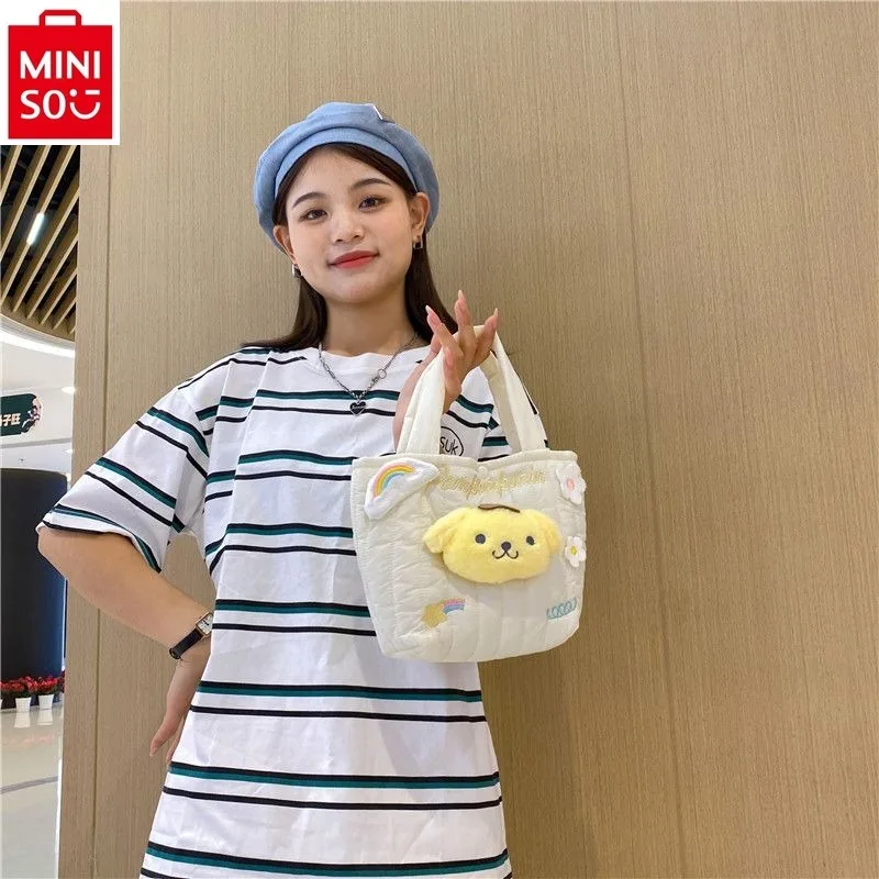 حقيبة يد كرتونية Miniso-Sanrio للطلاب ، مرحبا كيتي ، كورومي ، تخزين سعة كبيرة ، حقيبة كتف أنيقة متنوعة