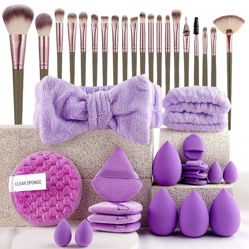 13 pçs pincéis de maquiagem conjunto sombra fundação iluminador blush corretivo feminino macio beleza puff beleza esponjas polegar puff