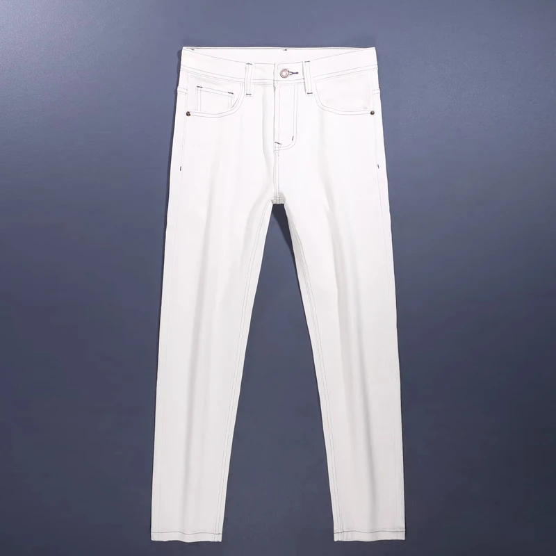 

Мужские джинсы Y2K: Новинка от дизайнера, высокое качество, бежевые, белые, стрейч, облегающие, винтажные, повседневные, джинсовые брюки для отдыха