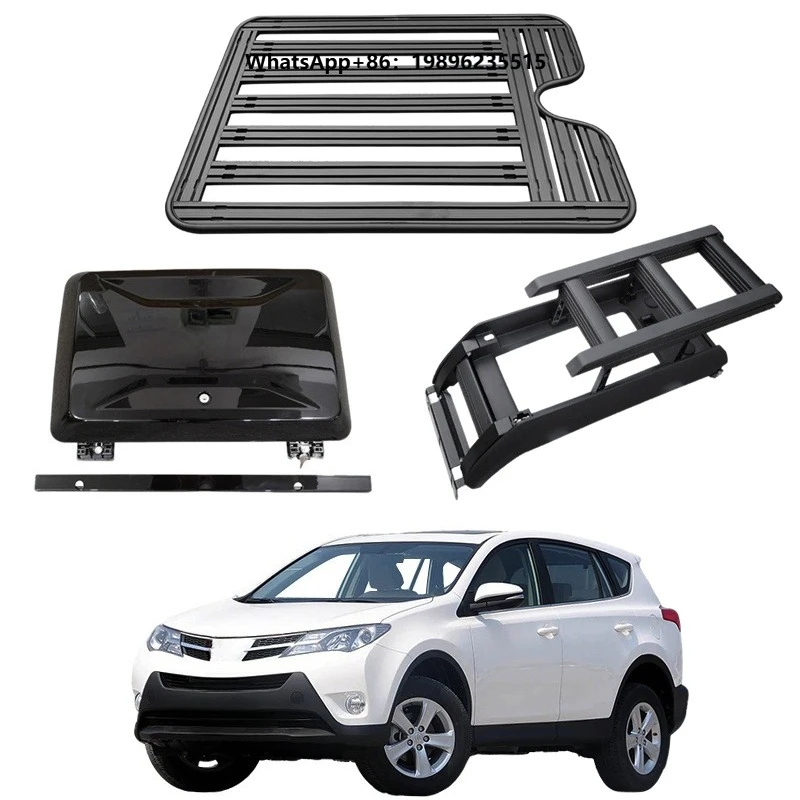 Guality Aluminum Car Roof Cargo Luggage Roof Rack Side Ladder Side Box for RAV4 2009-2013