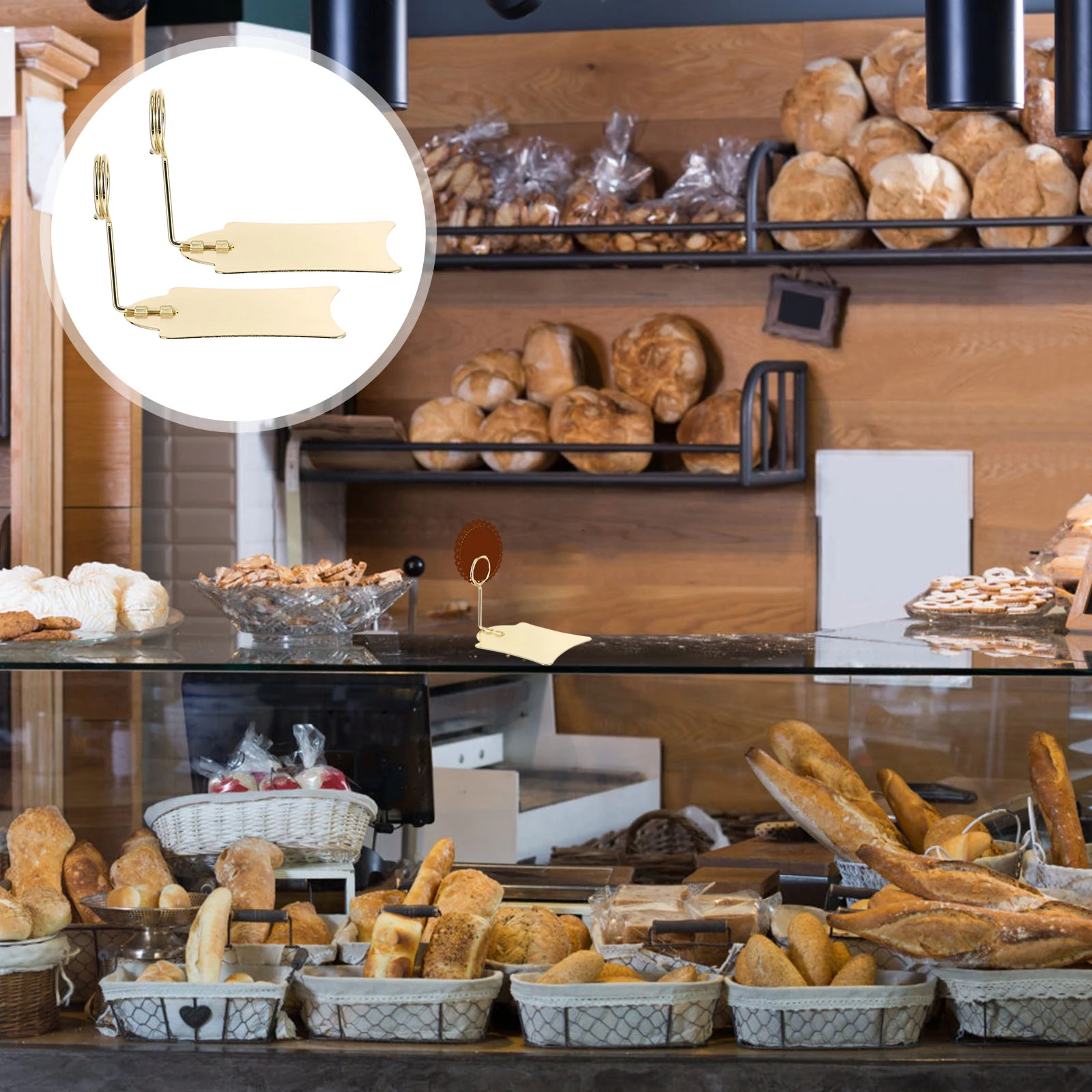 

5Pcs Metal Price Tag Holder Label Display Clips for Bakery Supermarket Food Sign Stand Durable Label Display Holder