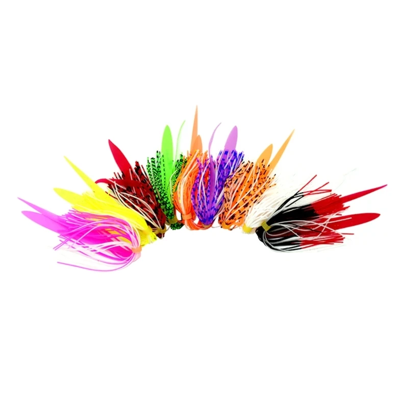 10Pcs Elastics Silicone Jigs Skirts Luminously Spinnerbait Umbrella Skirts Fishing Lures Skirt Fishing Accessories Enduring