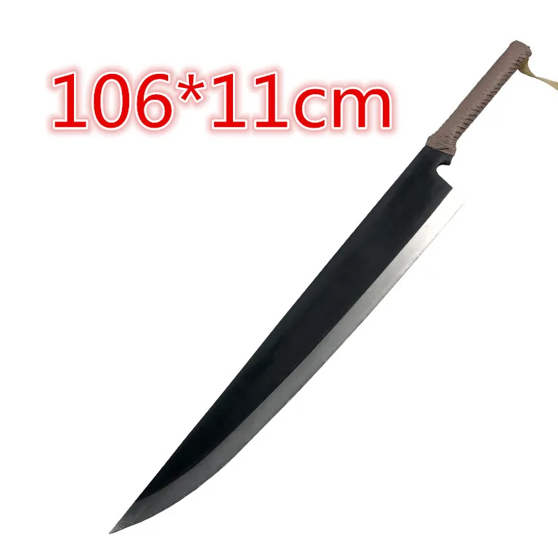 Ninja Katana Samurai Sword, Zanpakutou Kurosaki Knife, Preto Props, Arma Segurança PU, 1:1 Anime, 106cm