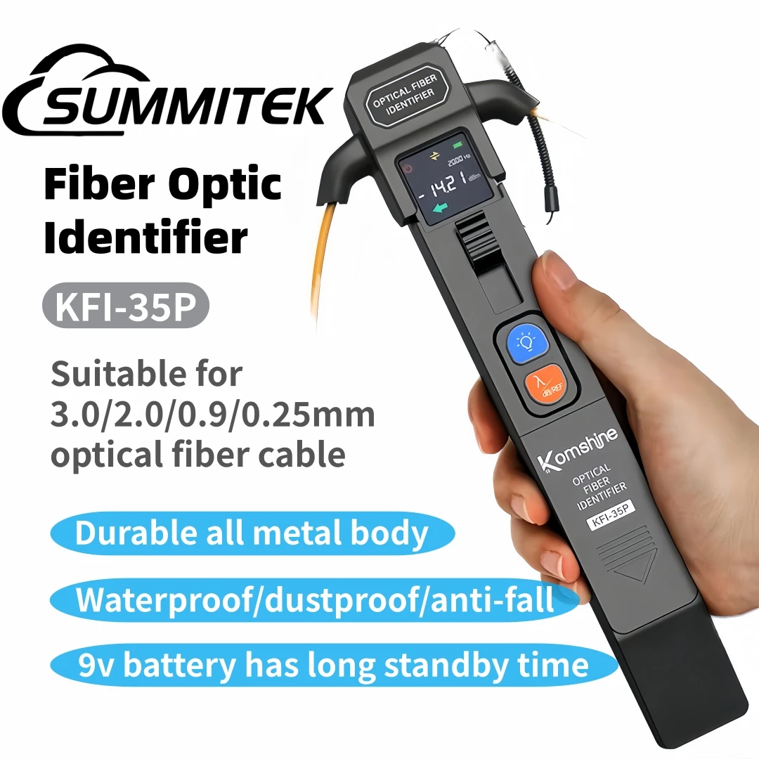 

Komshine KFI-35P Handheld Optical Cable Signal Direction Identifier Metal Shell Compatible with 4G 3G GSM Networks