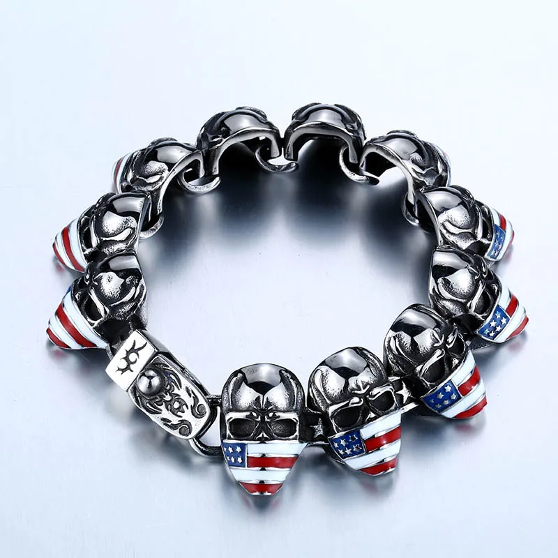 バイエル-316l-ステンレス鋼-パンク-アメリカ国旗-メンズ-ブレスレット-ファッション-高品質ジュエリー