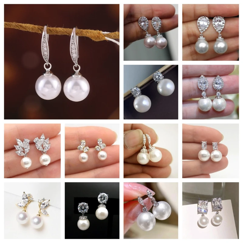 Milan Girl's New Exquisite Imitation Pearl Earrings High-end Personality Silver Eternal Wedding Daily Wear Elegant Jewelry