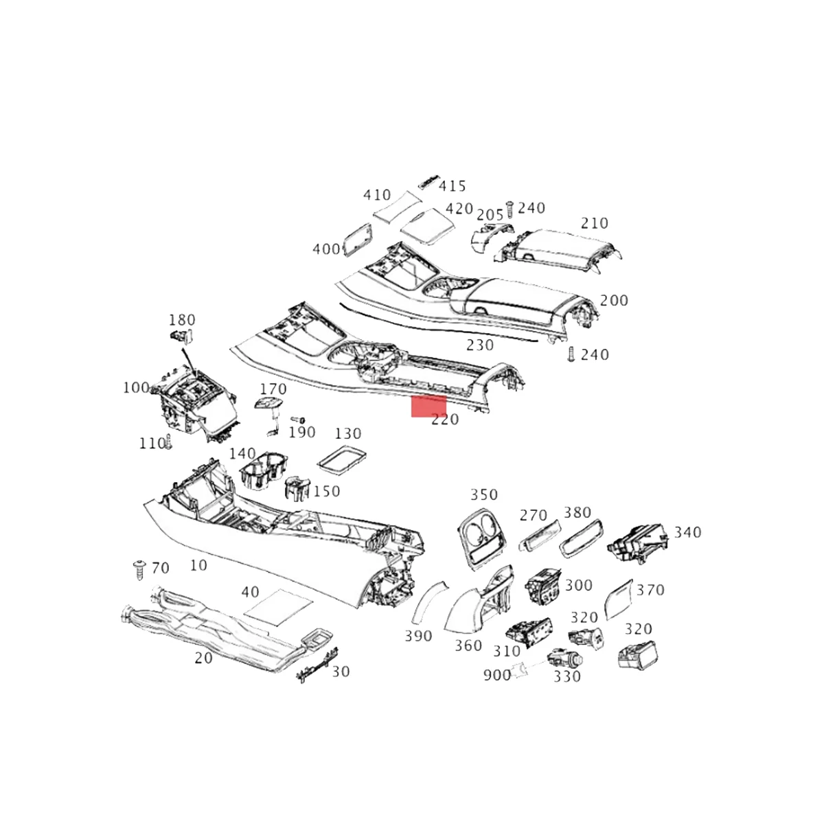 

2226804304 Car Central Water Cup Frame Trim for W222 W217 2014-2020 Armrest Box Cover Plating Strip Trim