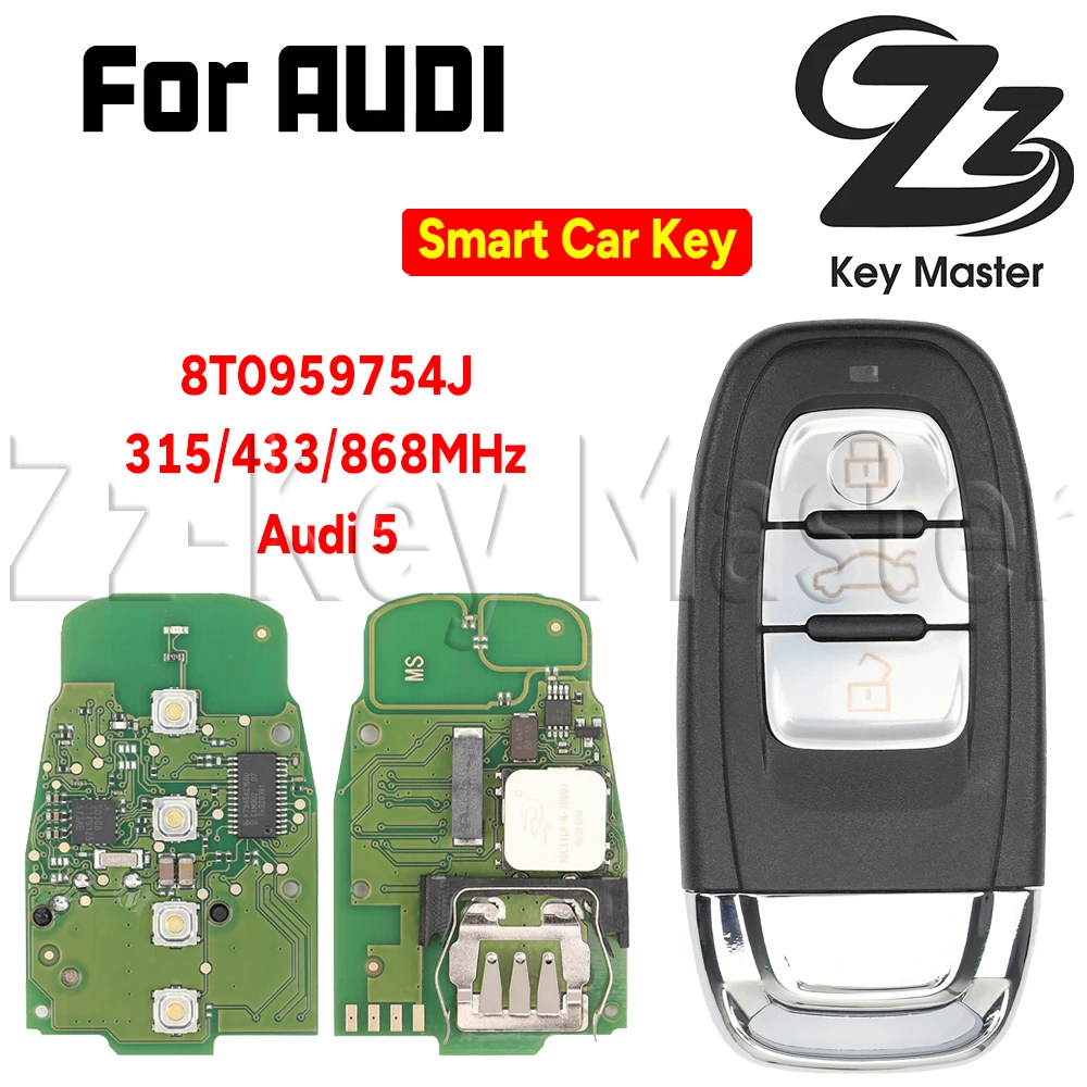 

Zz Key Master Smart Card Key 8T0959754J 315/433/868 МГц PCF7945AC Audi5 для Audi A4 A5 A6L A7 A8 Q5 Keyless Go