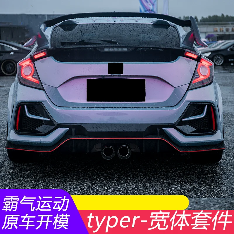 Car Body kit for Honda Civic 10th Fk7 16-21 modified undercoat Front Rear bumper side skirt fender grille wheel eyebrow surround