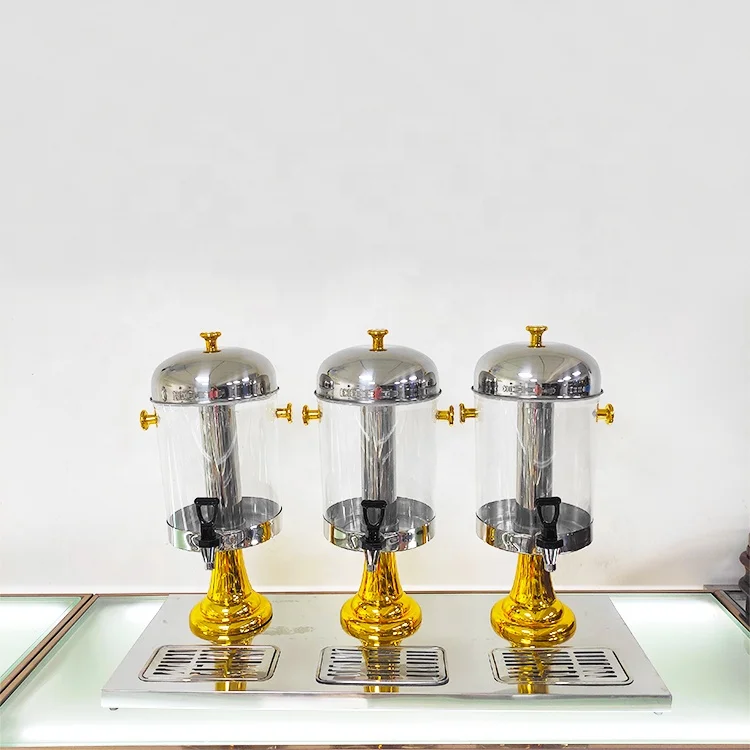 

Оборудование самообслуживания. Диспенсер для воды, сока и напитков из нержавеющей стали емкостью 24 л с контейнером для льда и подставкой.