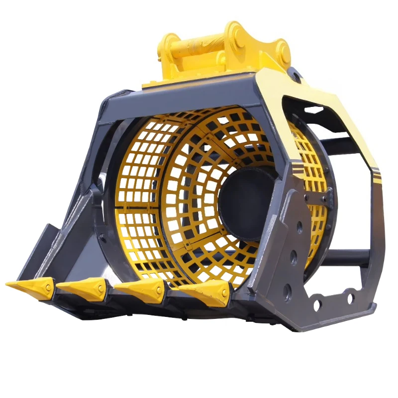Screening Bucket For 10-25 Ton Excavator Skeleton Sieve Sifter Shaker Attachment For Digger Soil Rock And Recycling Separation