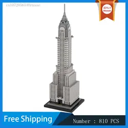 Chrysler Building MOC Build Blocks City Skyline Landscape Model DIY Bricks Street View Series Assemble Toys Christmas Gift