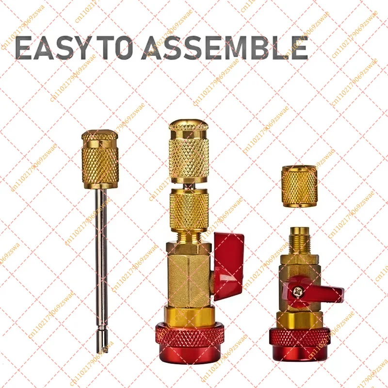 Car AC Valve Core Remover & Installer Tool, High/Low Pressure Refrigerant Quick Coupler Kit