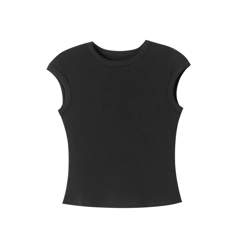 

Diamond Smiling Face Basic Bla Combed Cotton High Elastic round Ne Slim Wide oulder Svel Vest Original Design Cas...