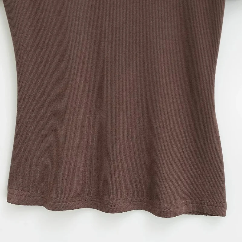 Rundhals Hochelastische Sommer-Cropped-Tops Damen Kurzarm-Oberteile Sexy Pullover Unterziehblusen Schlanke T-Shirts – Detail 14