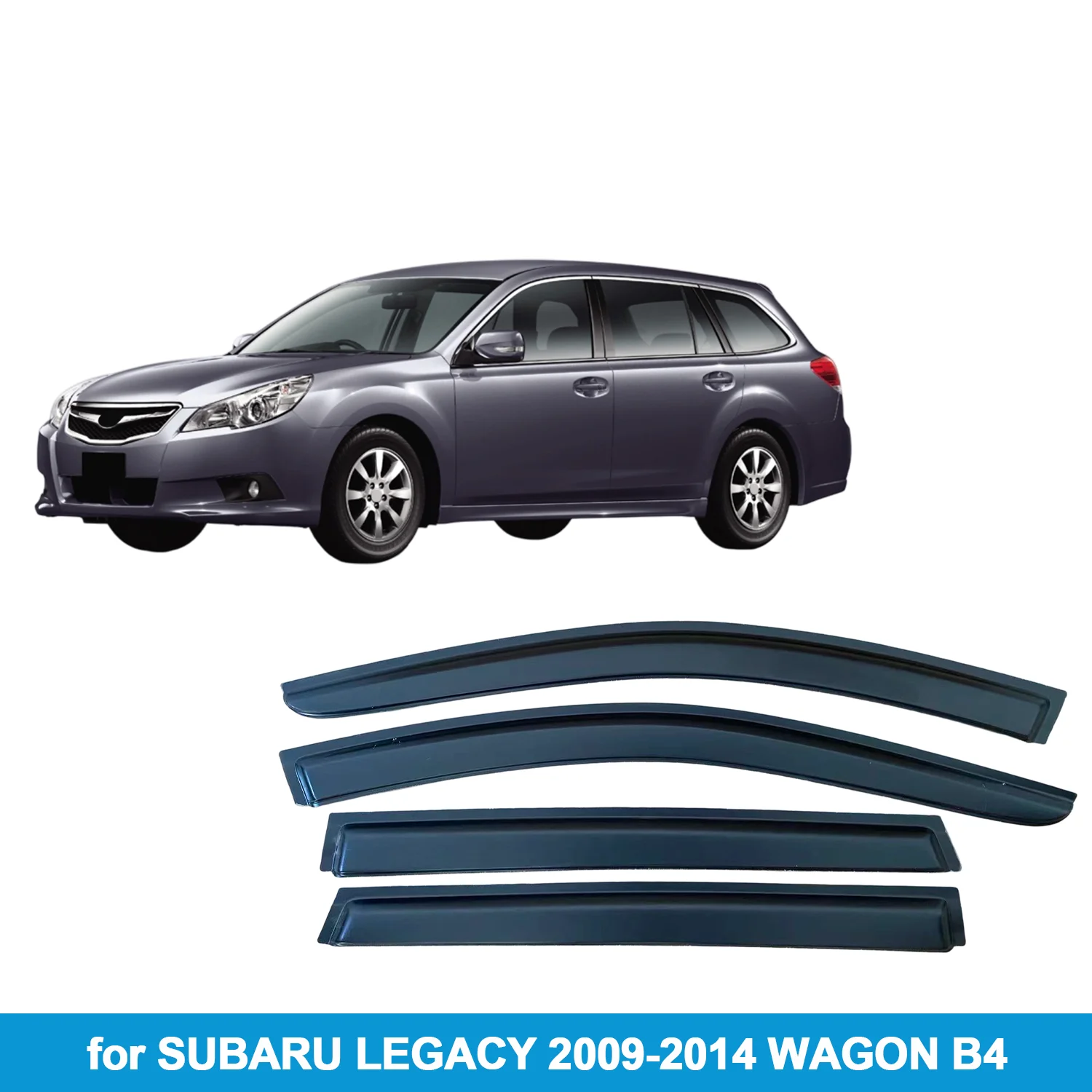 

Window Visor for SUBARU LEGACY 2009-2014 WAGON B4 Rain Guard Side Vent Deflector Weathershield Outside-Mount Tape On