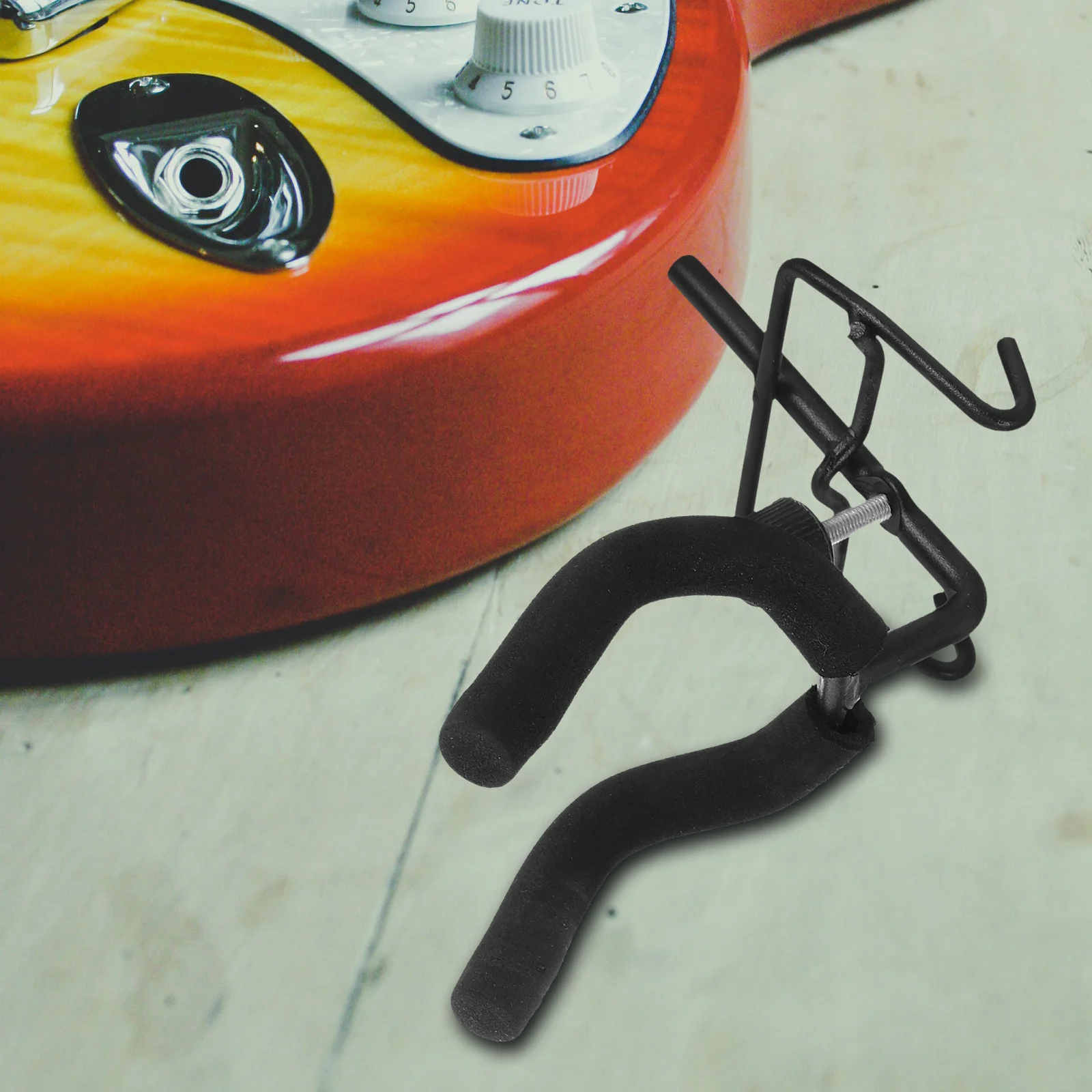 

Wall Mount Guitar Holder Metal Sturdy Space Saving Organizer Guitar Ukulele Violin Mandolin Banjo Display Hook