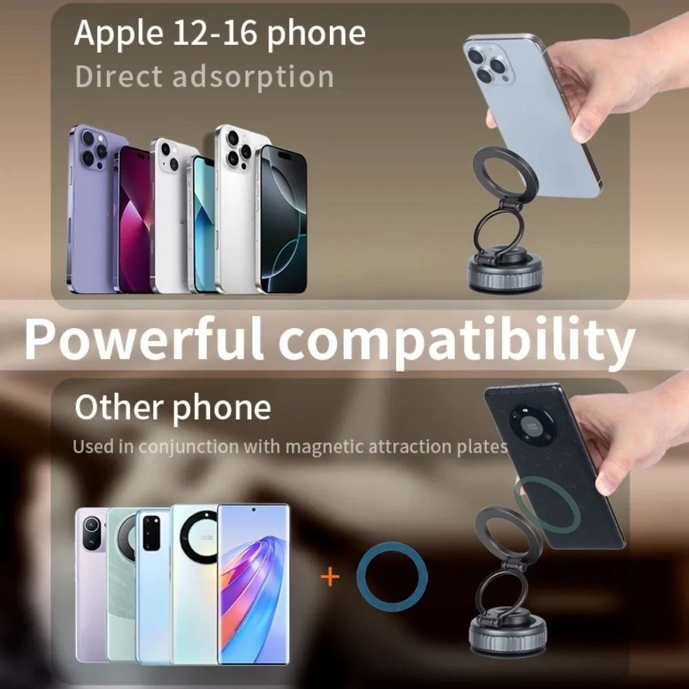 

Magnetic Car Phone Holder 360° Rotation Vacuum Adsorption Vehicle Navigation Mount Multifunctional Suction Cup Car Accessories