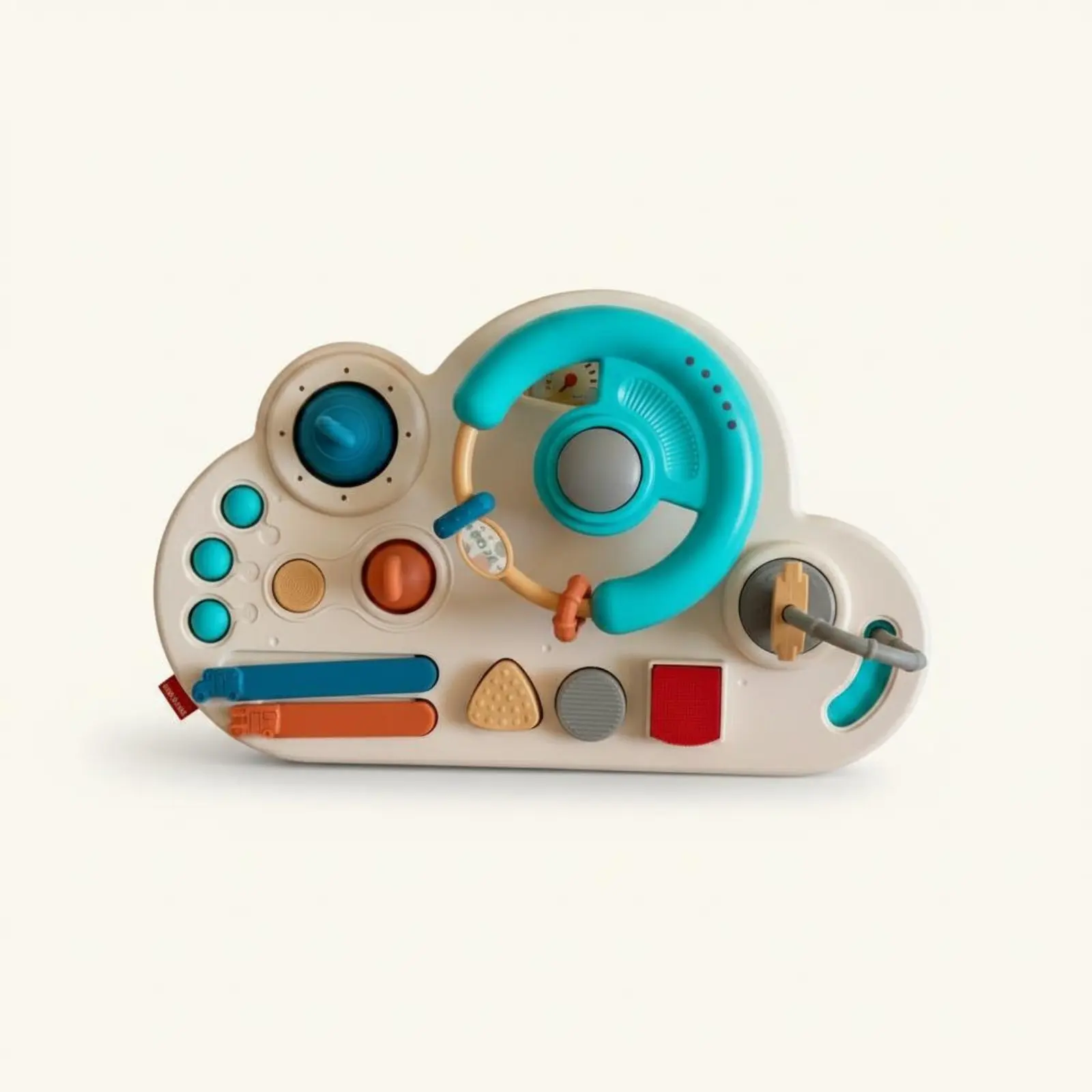 

Multifunctional Steering Wheel Toy Early Education Baby Car Dashboard Toy Textured Activity Board Rounded Edges for Infants