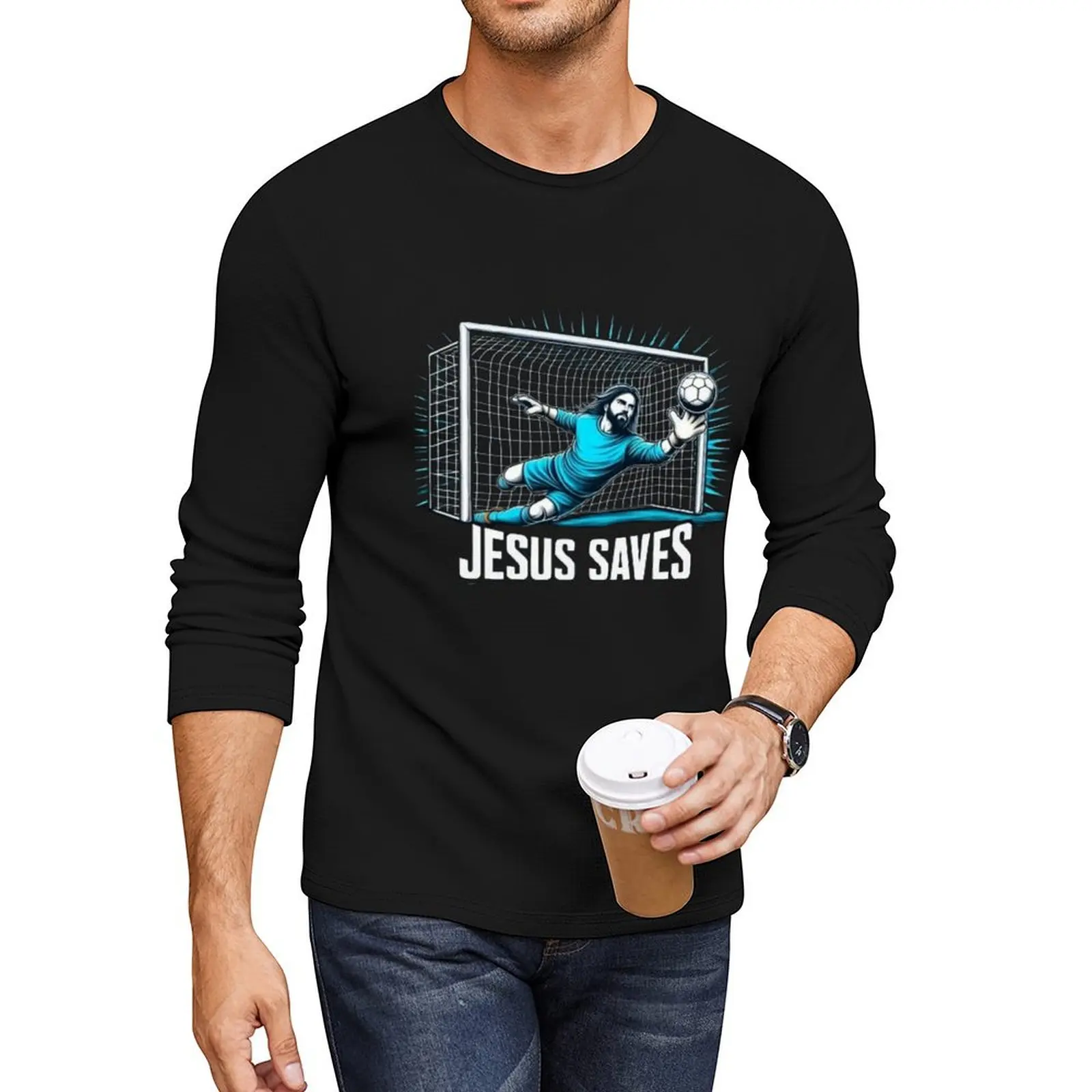 

Длинная футболка JESUS SAVES HOCKEY.JESUS FOOTBALL, мужские футболки с рисунком, комплект футболок для мужчин