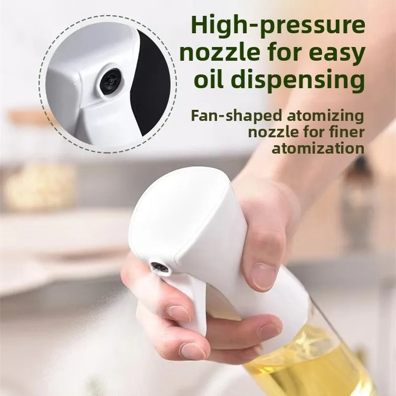 Oil Spray Bottle 200ml/300ml Kitchen Spray Bottle, Glass Bottle, Press-Type, Non-Stick, Transparent Oil Dispenser, Oil Spray Bot