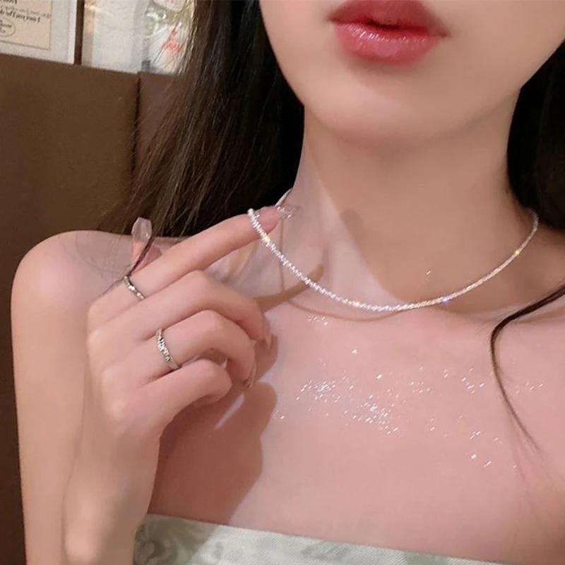 new popular niche Internet celebrity fashion sweet cool neck chain clavicle chain super shiny necklace