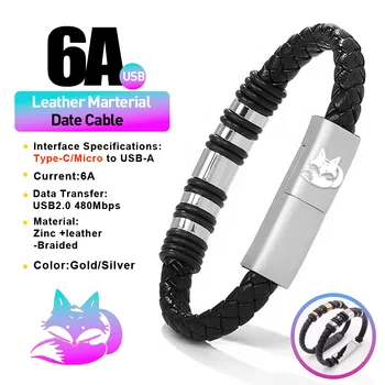 Psda Armband Kabel Usb A Naar Usb C Type C Data Opladen Snoer Voor Iphone 15 Samsung Xiaomi Snel Opladen Korte Kabels