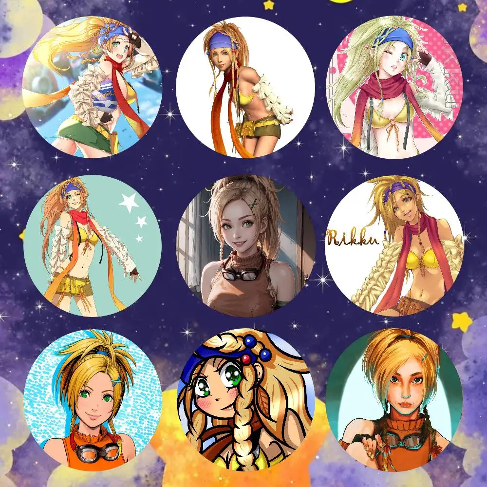 Rikku Anime F-FINAL FANTASY Badge Tinplate Meme Round Brooch For Hat Bag Creative Lapel Jewelry Accessories Gifts