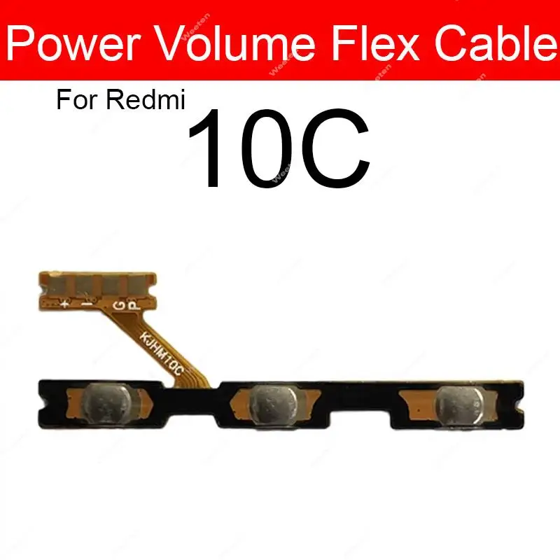 Volume Power Side Button Flex Cable For Xiaomi Redmi 12 12C 9 9A 9C 9i 9T 10 10X 4G 5G On/Off Power Volume Flex Ribbon Parts