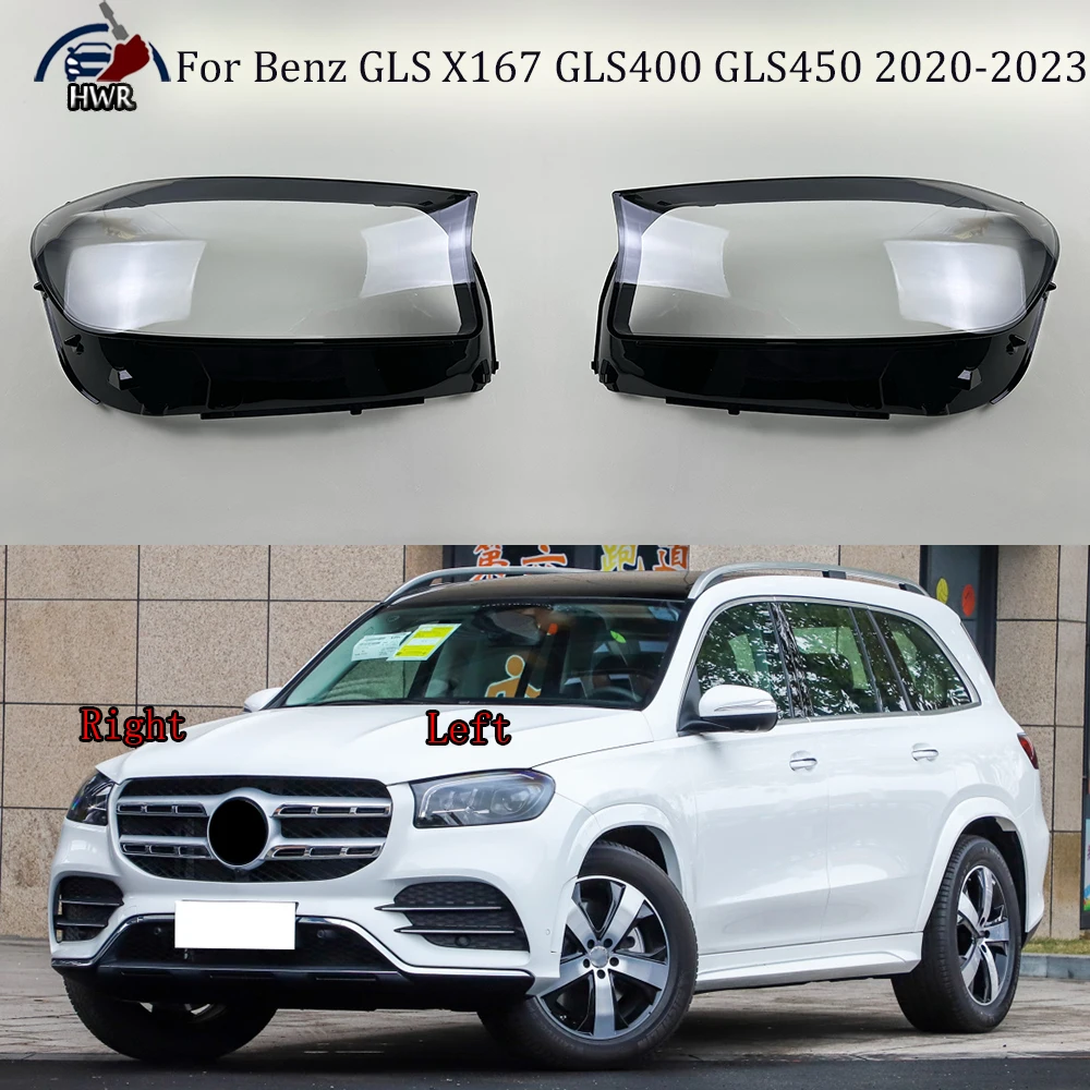 

Car Front Headlight Cover Lampshade Lampcover Head Lamp light Covers Shell For Benz GLS X167 GLS400 GLS450 2020 2021 2022 2023