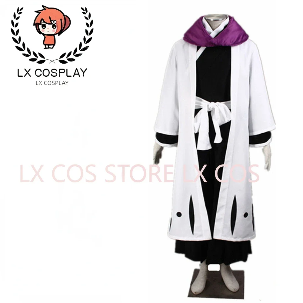 Disfraz de cosplay de Kurotsuchi Mayuri, inspirado en el anime, con atuendo de kimono.