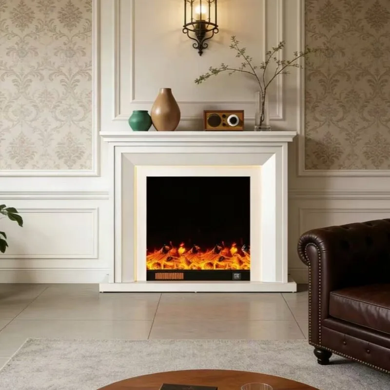 French Fireplace Simulation Fire Decoration Cabinet Home Indoor Living Room Flame Retro Fireplace Rack Xuan Cabinet Electronic F