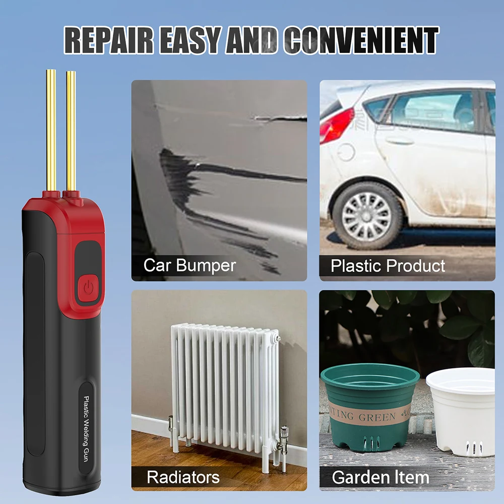 PWG-3 Rechargeable Plastic Welder Cordless Hot Staple Gun with LED Light for Car Bumper Crack Repair Type-C Charging