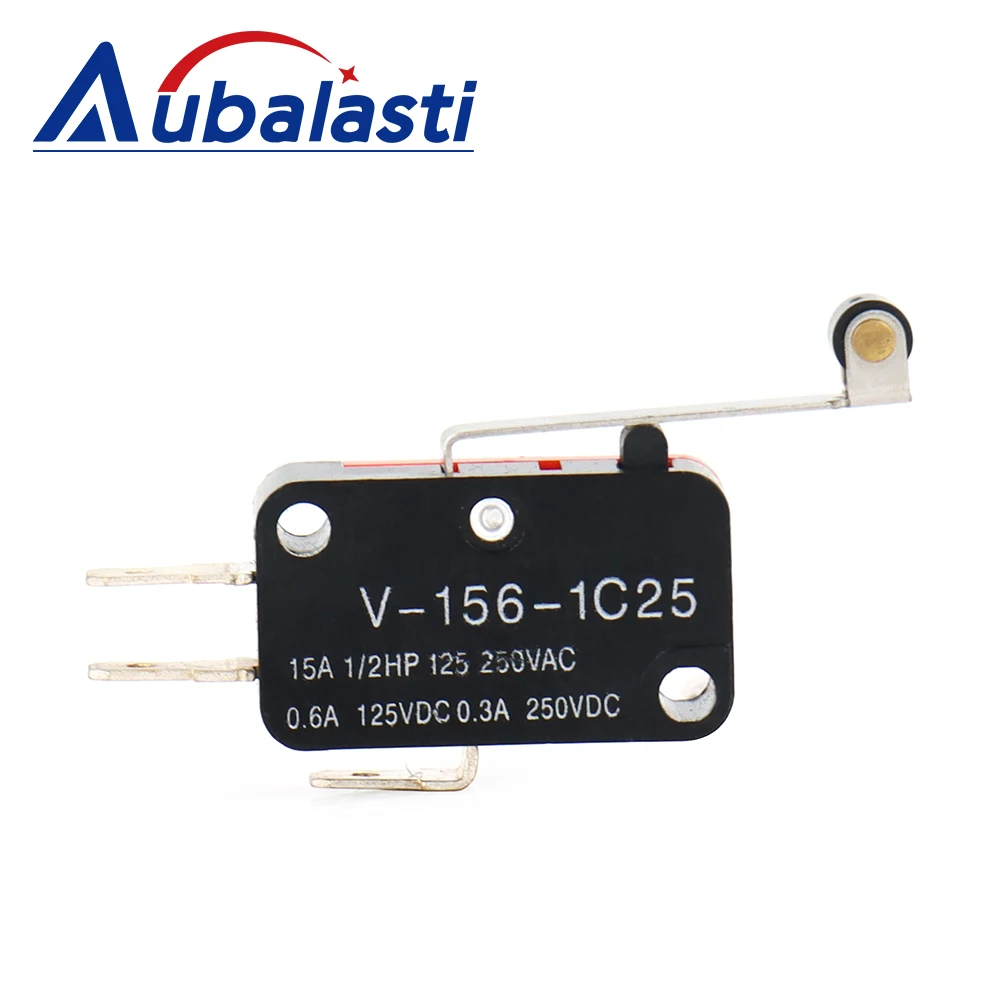 BODING 10Pcs/Lot Durable Micro Limit Switch V-156-1C25 Long Hinge Roller Momentary SPDT Snap Action for CNC Router