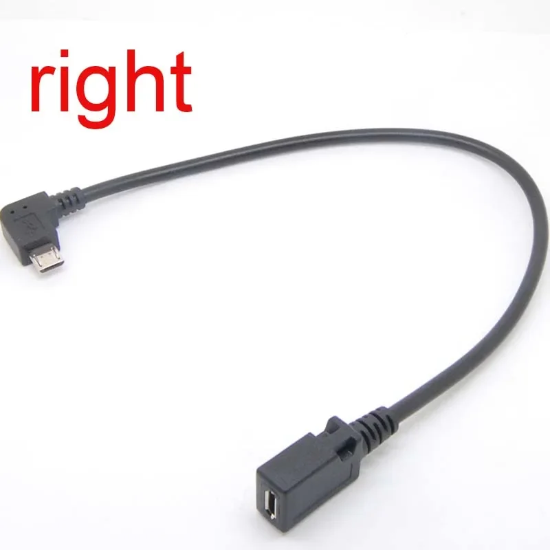 USB Micro 5P Female to 5P Male Left Right Down Up Angled Extension Cable Adapter