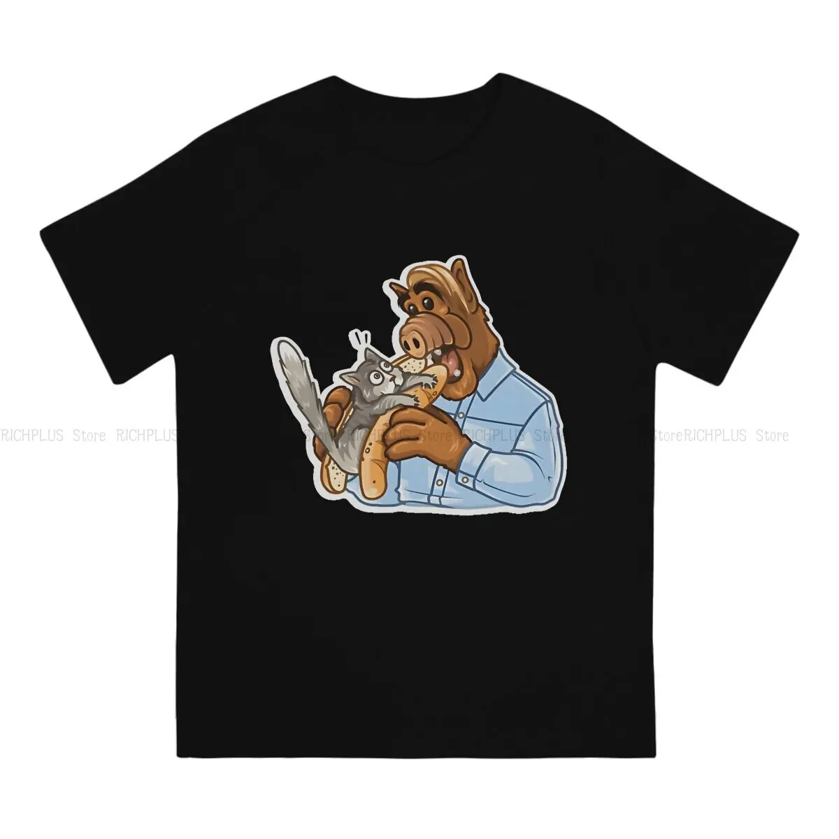 Gordon Shumway TShirt For Men ALF The Animated Series Clothing Style Polyester T Shirt Homme