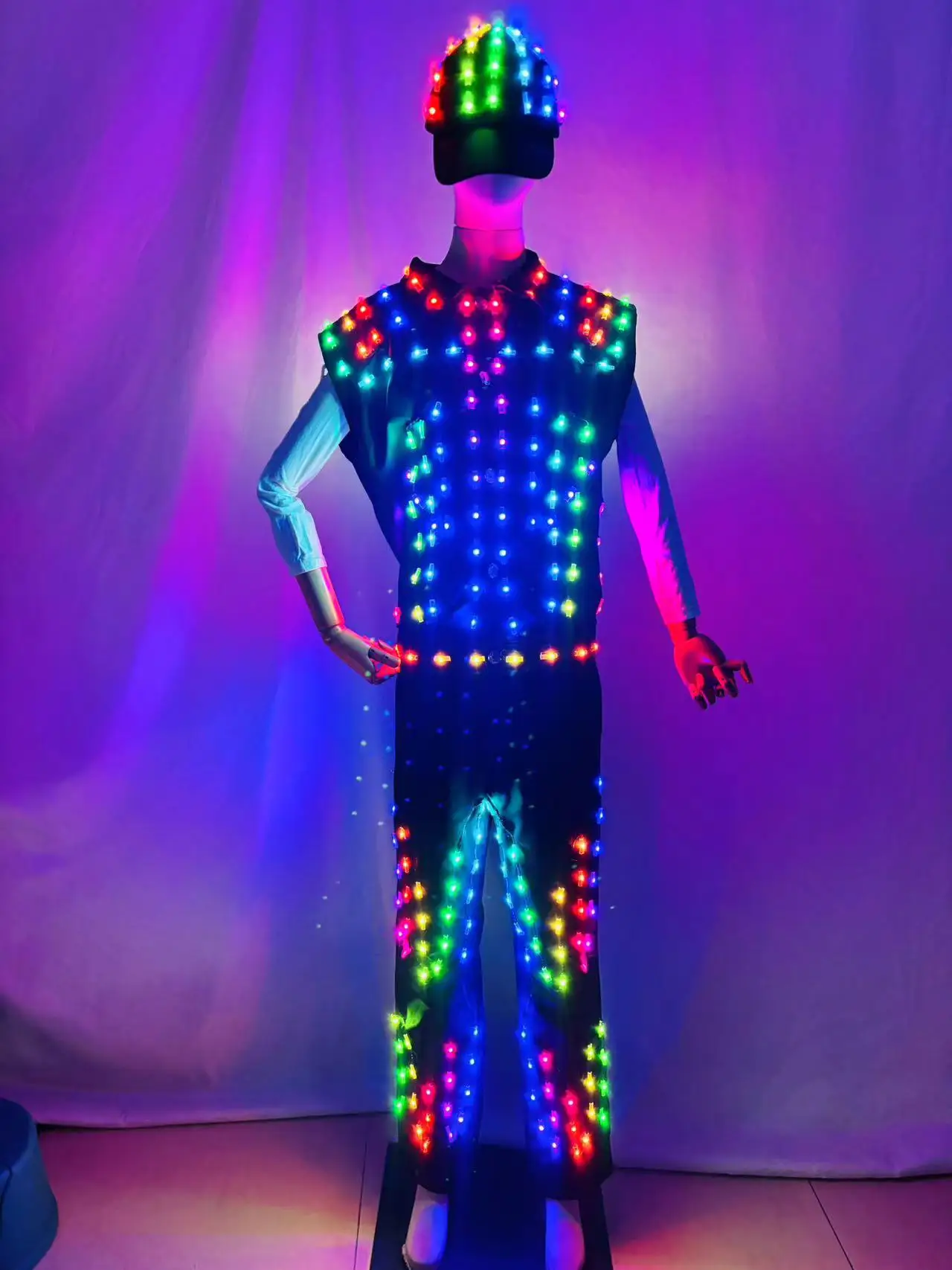 Casual Sports Feel LED Dancing Show Suit Multi-colors Stage Performance Costume