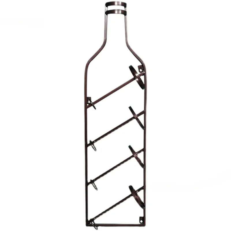 Wrought Iron Restaurant Wall Mounted Wine Rack Creative Household Bar Cabinets Apartment Cafe Wine-bottle Holders