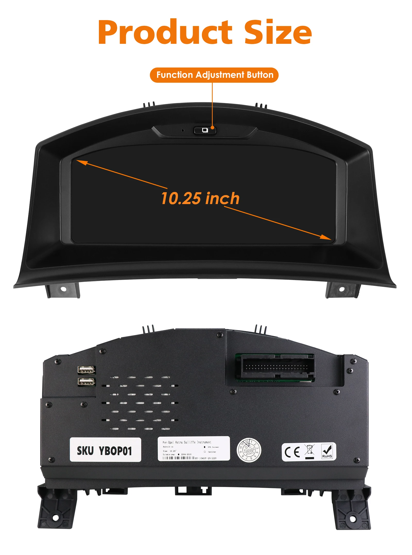 Hizpo Digitales Auto-Instrumentencluster LCD-Armaturenbrett für Opel Astra H 2004-2010 Zafira B 2005-2014 Android Auto Panel – Detail 9