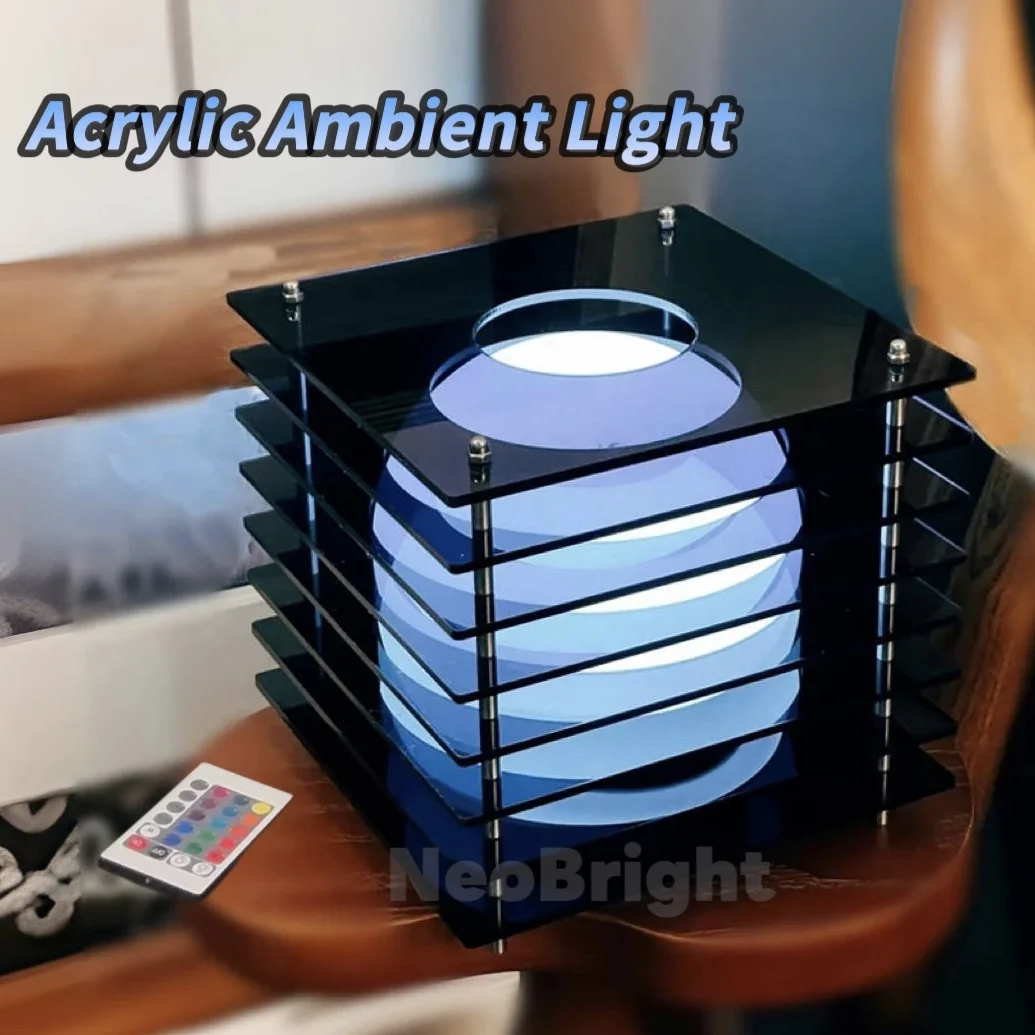 

Home Decoration 16 colors Bedroom Lamp Acrylic Ambient Light USB Charge Battery Beside Lamp Remote Control Room Prop Night Light
