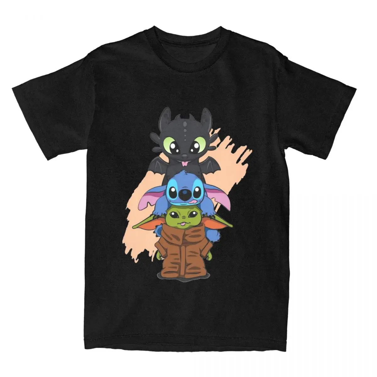 Men Women T-Shirts Chibi Toothless Stitch And Cute Baby Ess Cotton Tee Shirt Short Sleeve T Shirts Crew Neck Clothing Unique