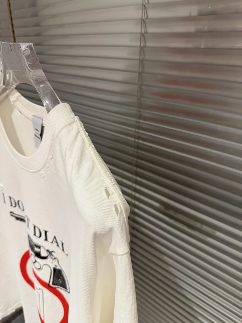 2026ss Protocol T-shirts High-quality Letters Print Destroys Casual Loose Short Sleeves Tee for Men Women Streetwear