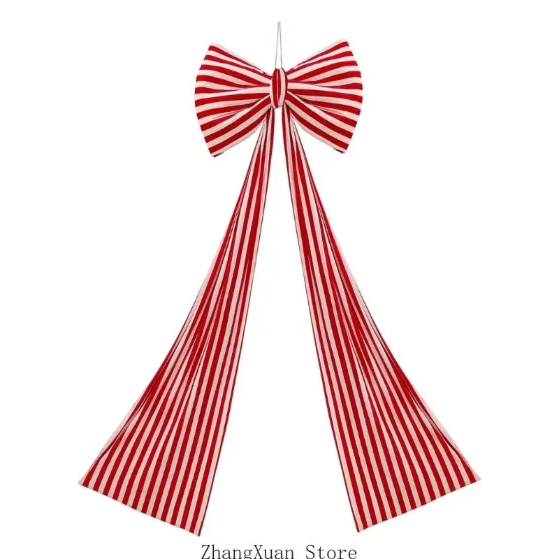 Weihnachtsbaumband-Akzent, gestreifter Hängebesatz aus weichem Stoff 3XUF – Detail 9
