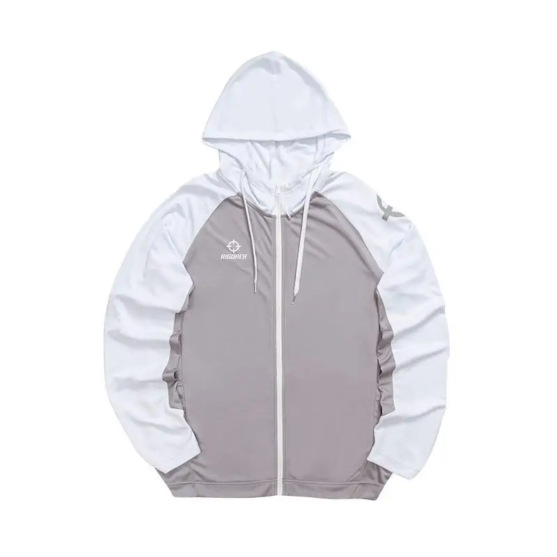 RIGORER Men Hooded Zip Up Knitted Top Basketball Running Long Sleeve Sports Coat Training Tracksuit Plus Size  Coats