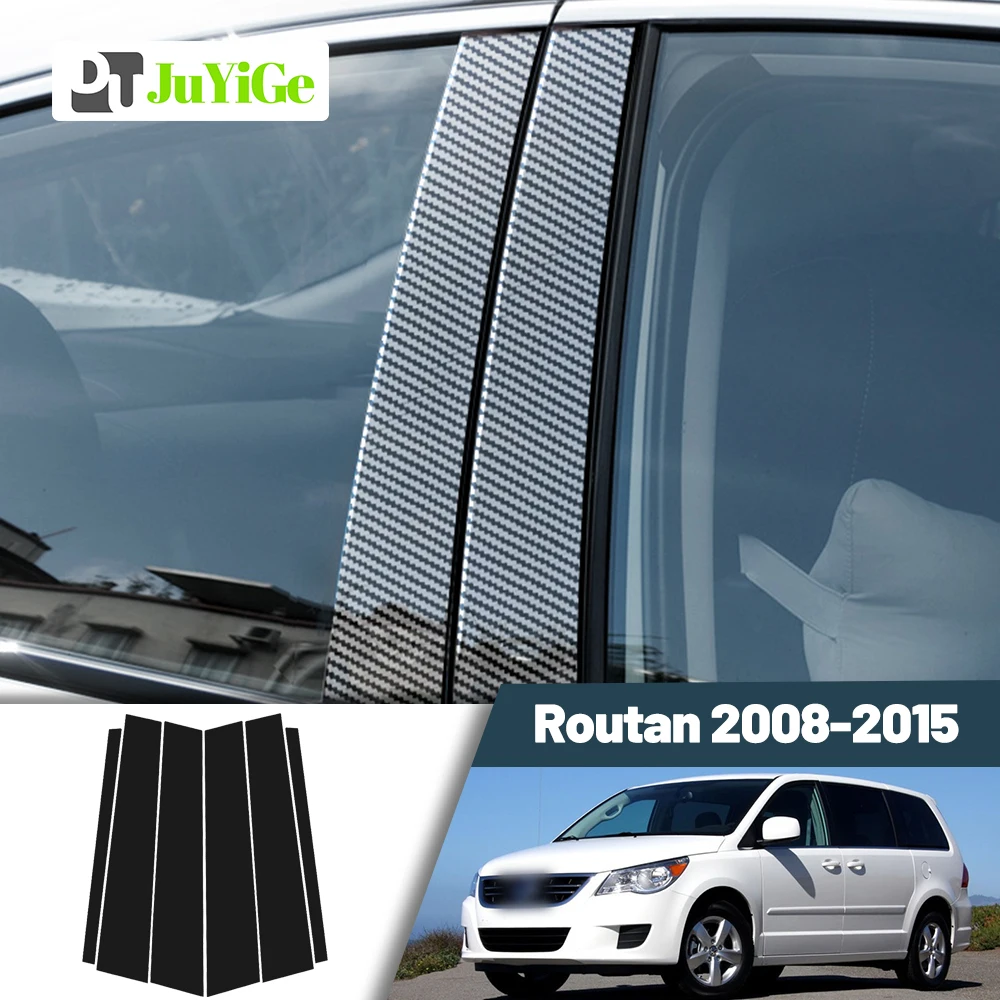 

Glossy Black Carbon Fiber Window Door Deal B C Pillar Post Cover Sticker For Volkswagen Routan 2008-2015 2009 2010 2011 2012