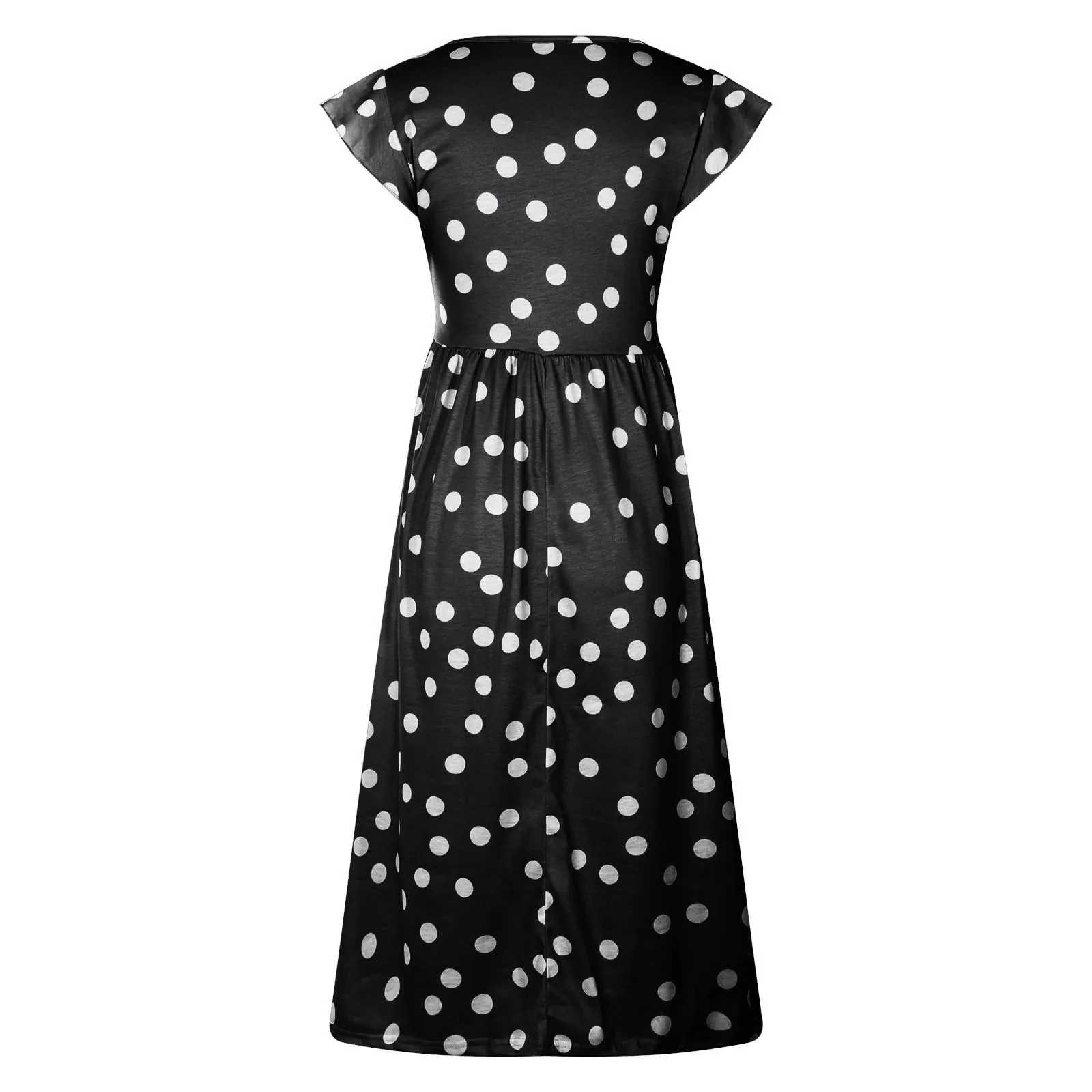 Abito lungo da donna elegante con stampa a pois abito estivo senza maniche con scollo a v abito da donna Casual a-line Slim Wasit Maxi abiti Vestidos